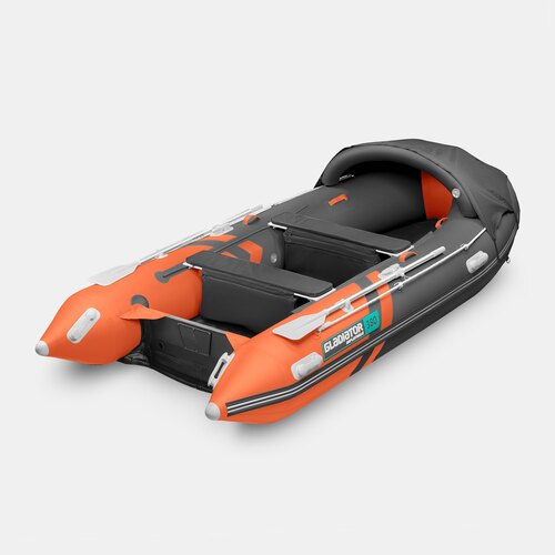 Надувная лодка GLADIATOR E380PRO оранжево-темносерый