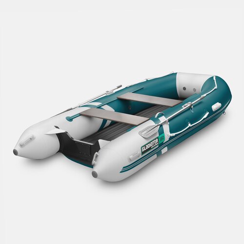 Надувная лодка GLADIATOR E380S белый-морской зеленый